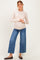 Blue Raw Hem Cropped Wide Leg Maternity Jeans