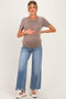 Blue Frayed Hem Ankle Maternity Wide Leg Jeans