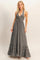 Gray Halter Neck Smocked Maxi Dress