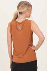 Clay Braided Neckline Tank