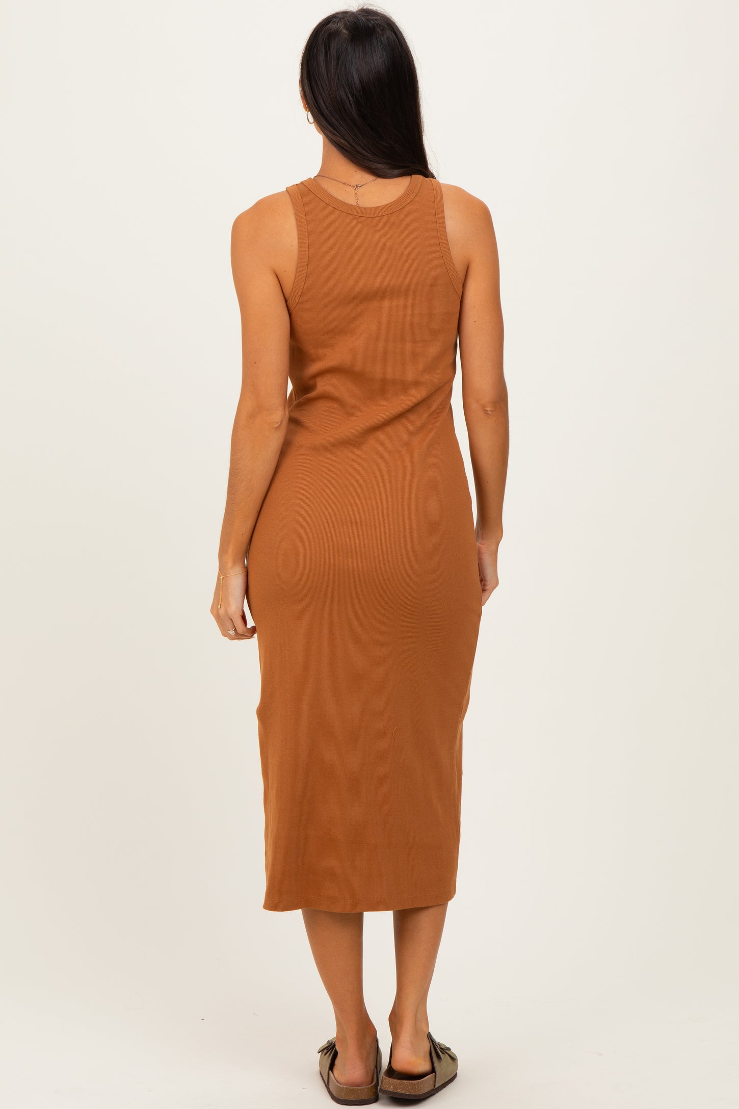 Cinnamon Ribbed Tank Midi Dress
