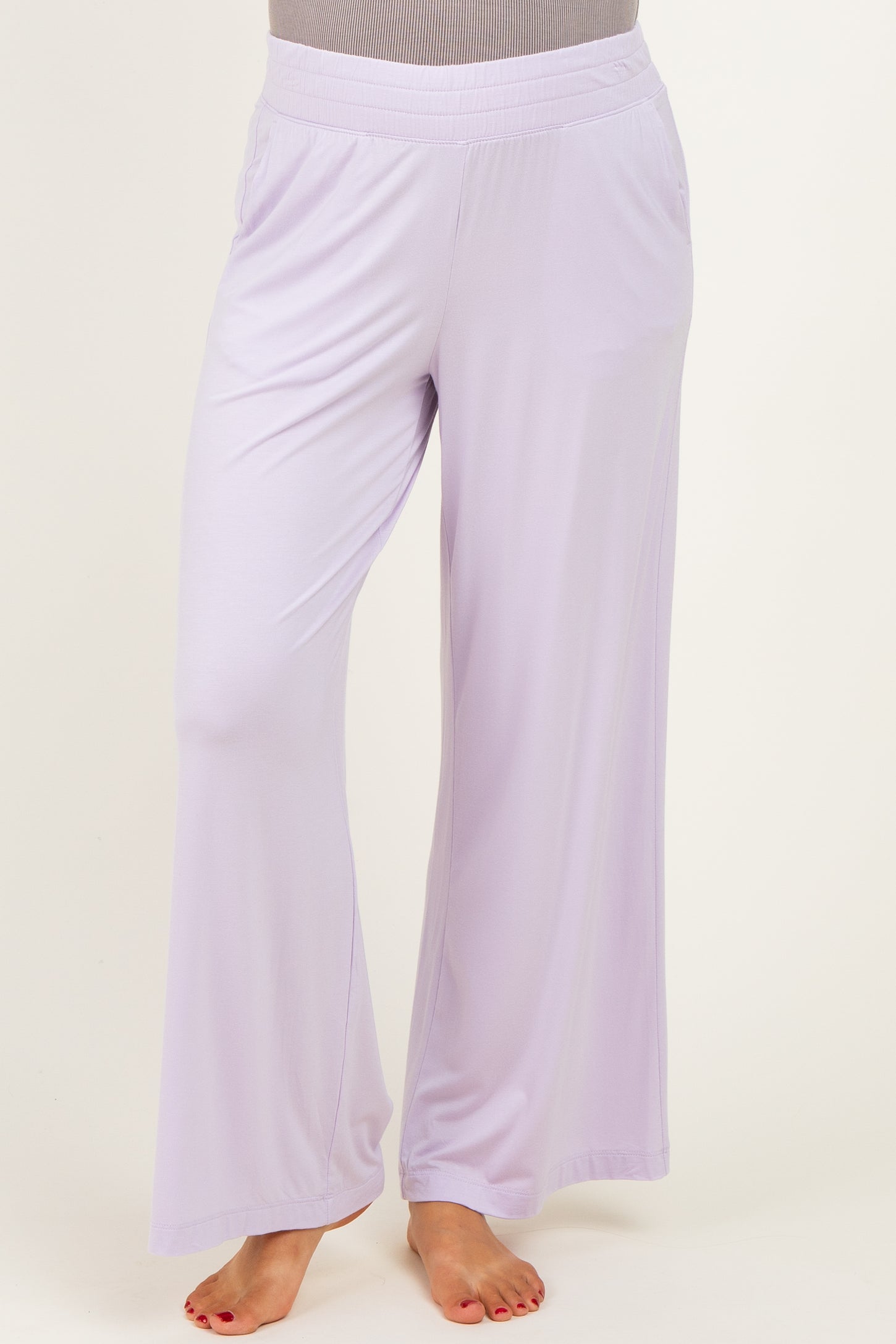 Petal Lilac Ankle Wide Leg Maternity Pants