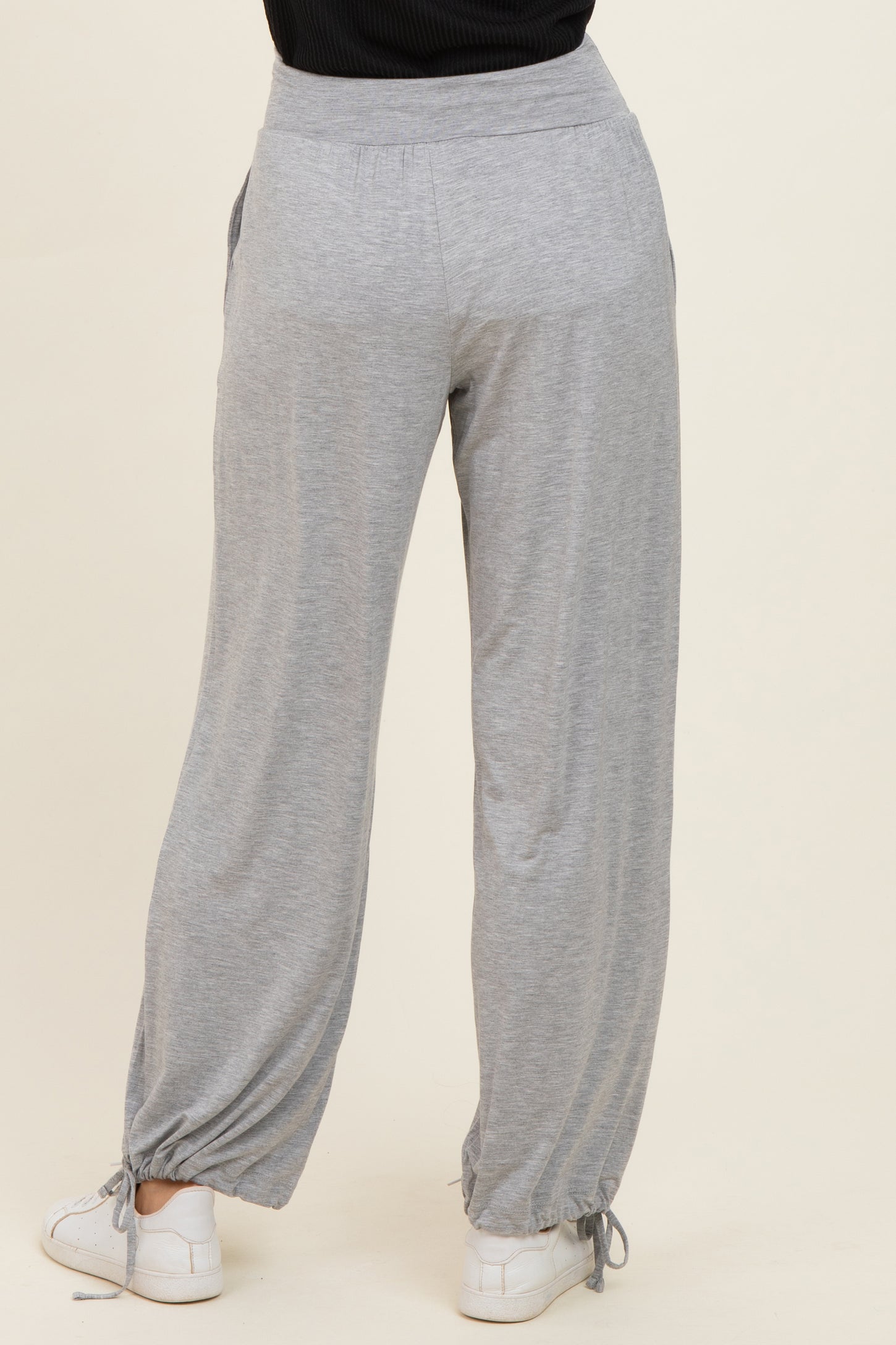 Heather Grey Crossover Waist Pants