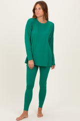 Emerald Brushed Knit Oversized Top and Legging Set