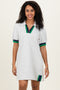 Heather Grey Color Block Zip Front Shift Dress