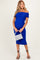 Royal Blue Ruched Mesh Off Shoulder Maternity Midi Dress