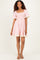 Light Pink Striped Smocked Lace Trim Dress