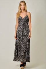 Black Criss-Cross Back Mesh Dress