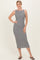 Black Striped Boat Neck Sleeveless Midi Dress