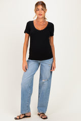 Light Wash Maternity Baggy Dad Jeans