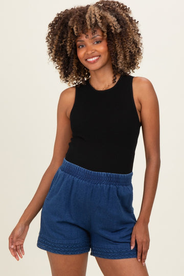 Black Ribbed Knit Maternity Tank Top