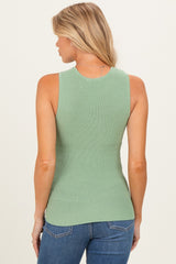 Sage Ribbed Knit Maternity Tank Top