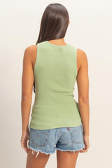 Sage Ribbed Knit Tank Top