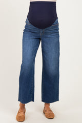 Dark Crop Wide Leg Maternity Jeans