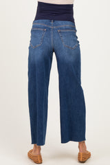 Dark Crop Wide Leg Maternity Jeans