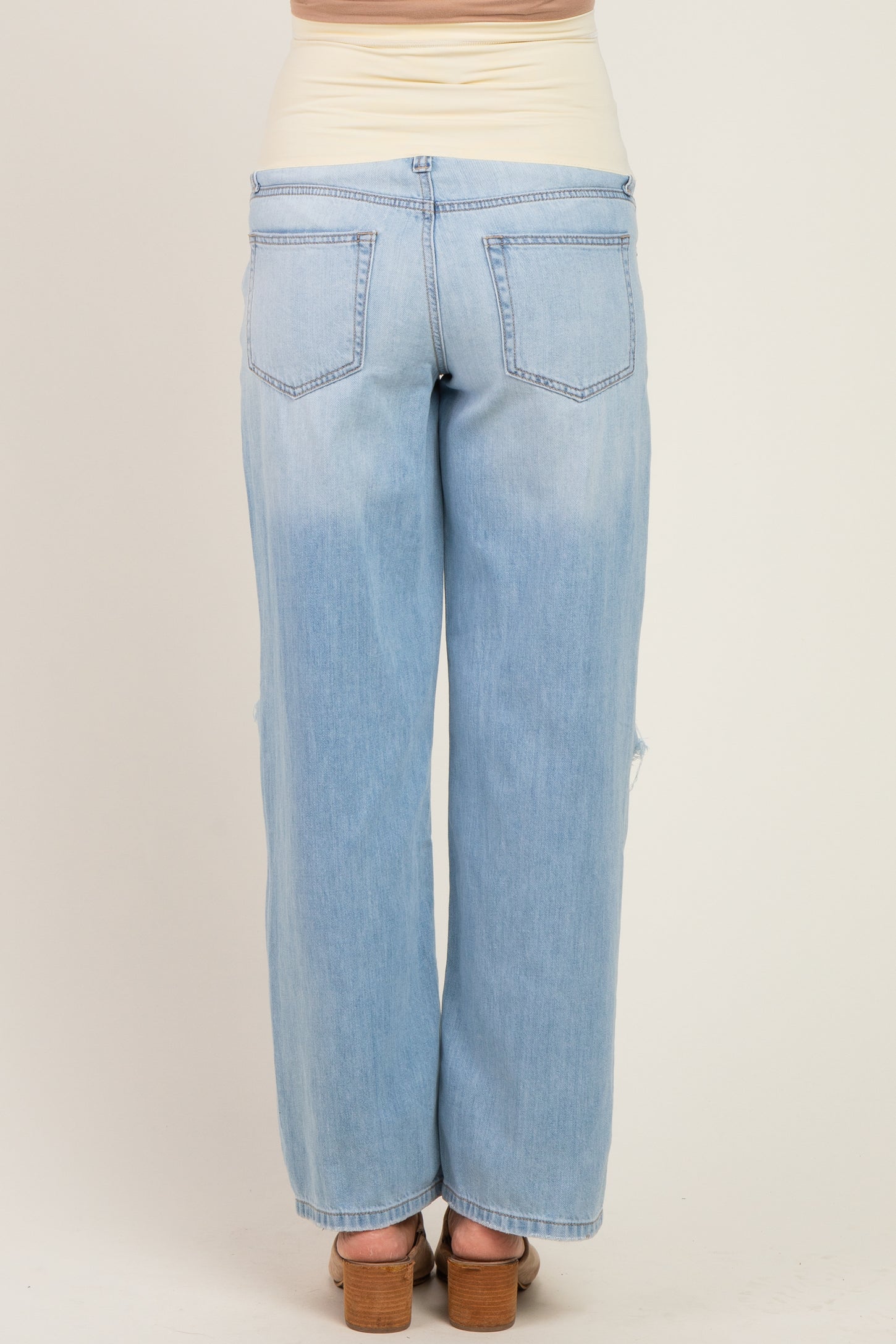 Light Wash Maternity Baggy Jean