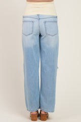 Light Wash Maternity Baggy Jean