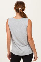 Heather Gray Double Layer Nursing Tank Top