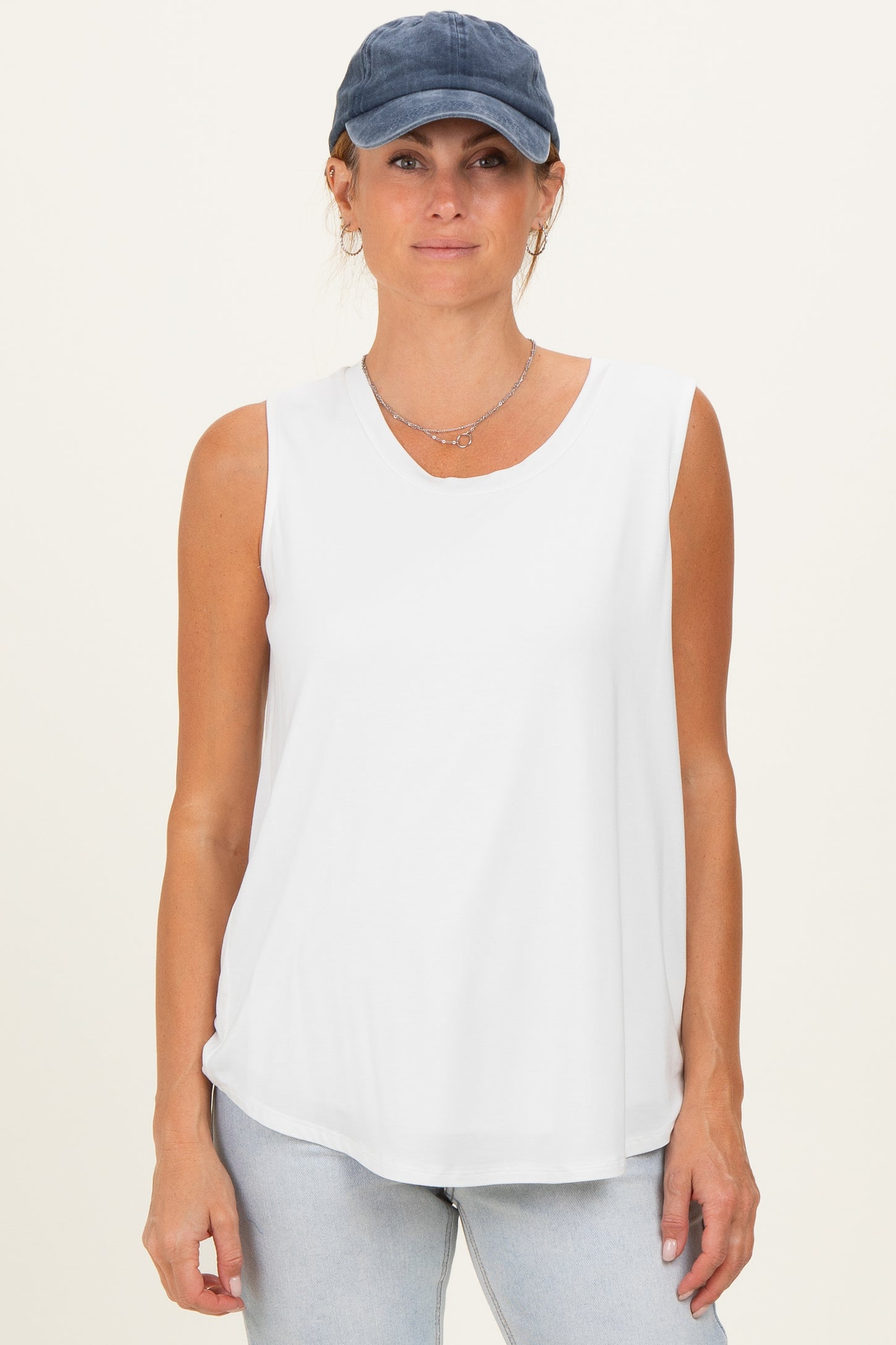 Ivory Double Layer Nursing Tank Top