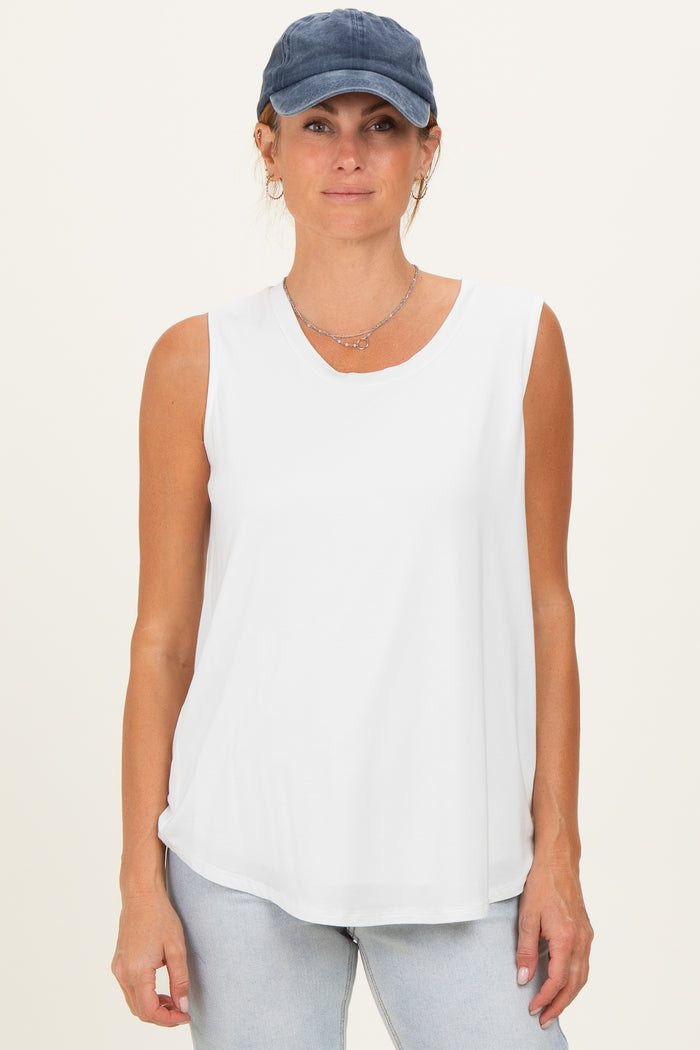 Ivory Double Layer Maternity Nursing Tank Top