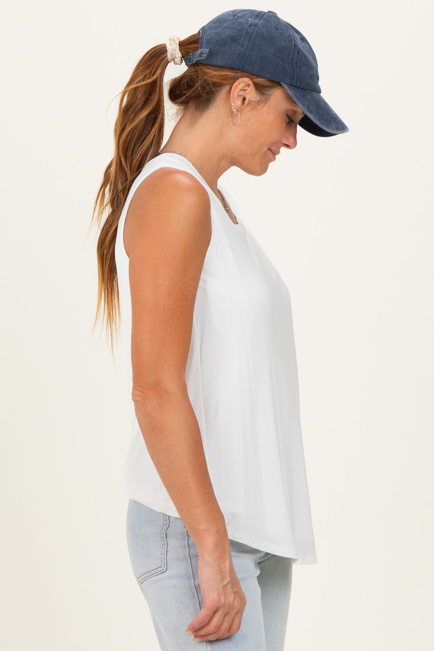 Ivory Double Layer Nursing Tank Top