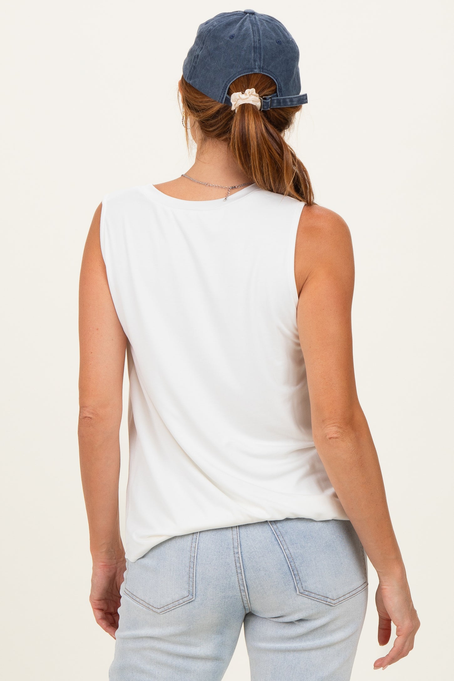 Ivory Double Layer Nursing Tank Top
