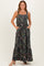 Forest Green Floral Bow Strap Maxi Dress