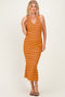 Red Striped Halter Maxi Dress