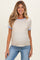 Oatmeal Colorblock Trim Maternity Short Sleeve Tee