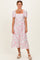 Pink Floral Crisscross Back Midi Dress