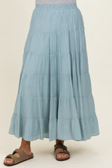 Sage Tiered Maxi Skirt