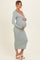 New Sage V-Neck Long Sleeve Fitted Maternity Maxi Dress