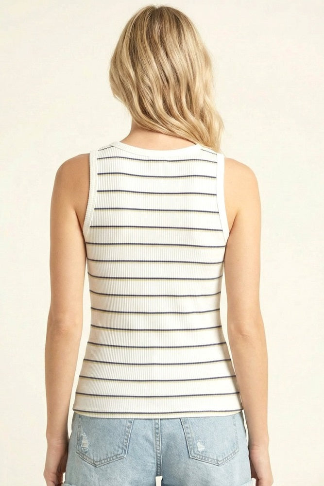 Ivory Multi Striped Tank Top