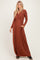 Rust Long Sleeve Maxi Dress