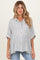 Black Striped Boxy Button Down Maternity Top
