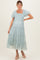 Sage Tulle Puff Sleeve Smocked Maternity Midi Dress
