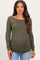 Olive Soft Knit Ruched Maternity Top