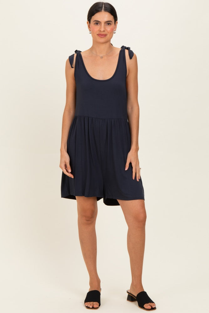 Navy Knot Strap Romper
