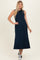 Navy Sleeveless Midi Dress