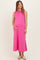 Fuchsia Sleeveless Maternity Midi Dress