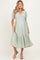 Sage Lace V-Neck Puff Sleeve Maternity Maxi Dress