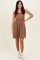 Mocha Ribbed Sleeveless Lettuce Trim Mini Dress