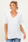 White Washed V-Neck Oversized Maternity Tee