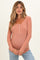 Peach Ribbed Henley Maternity Top