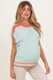 Mint Colorblock Dolman Maternity Sweater Top