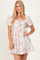 Ivory Floral Puff Sleeve Mini Dress