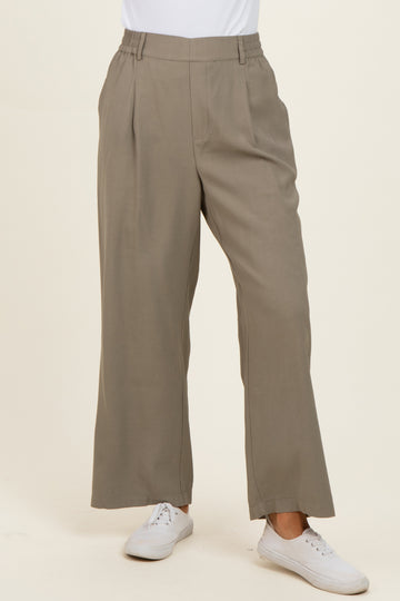 Olive Elastic Waistband Trousers