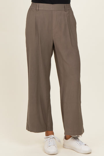 Mocha Elastic Waistband Trousers