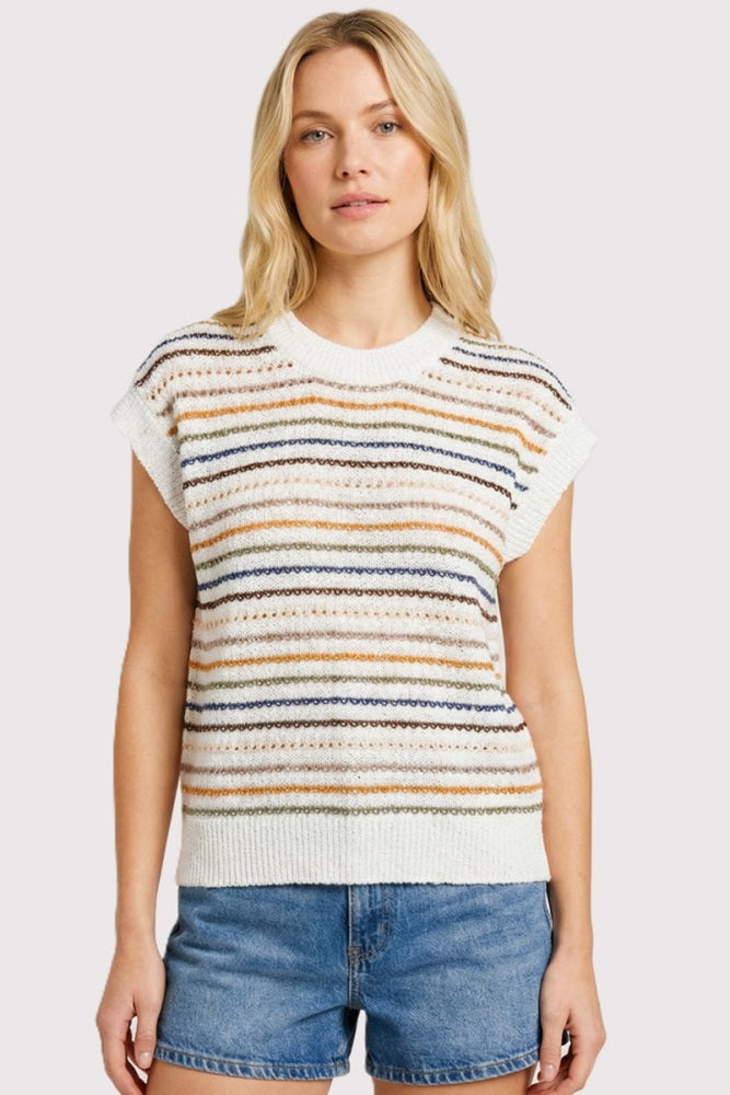 Navy Multicolor Striped Maternity Sweater Top