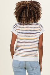 Navy Multicolor Striped Maternity Sweater Top